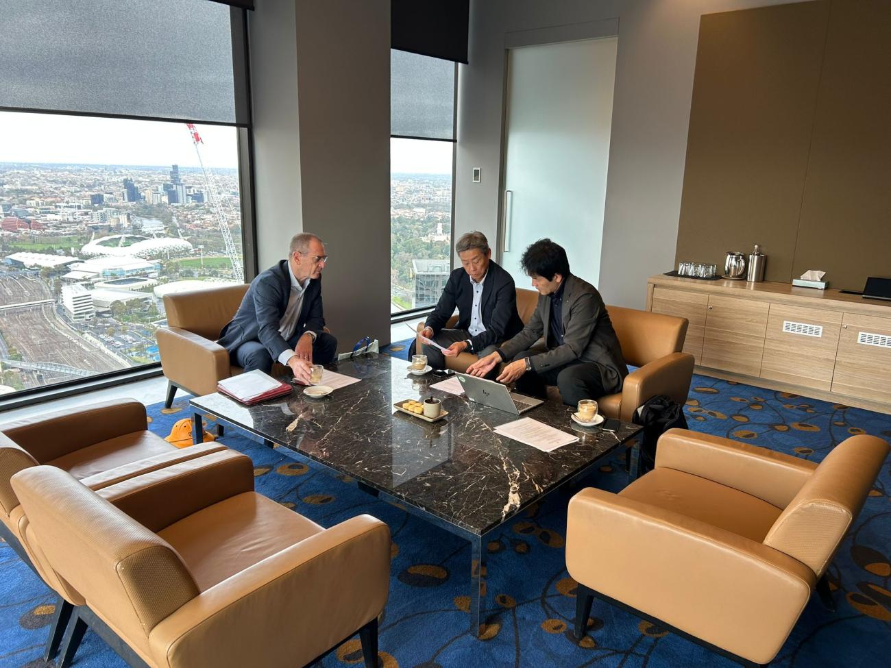 Representatives of Black Stump Technologies and Watahan Solutions in a meeting