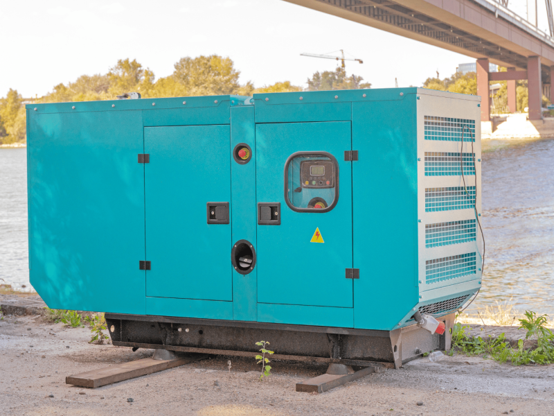 Diesel generator on construction site